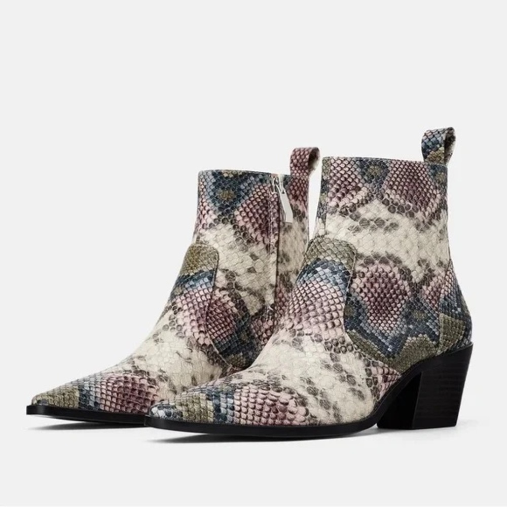 Zara Faux Snakeskin boots